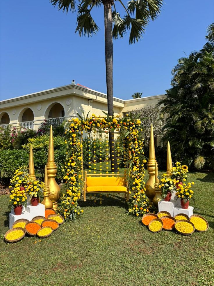 Marigold Swing Haldi Set-Up