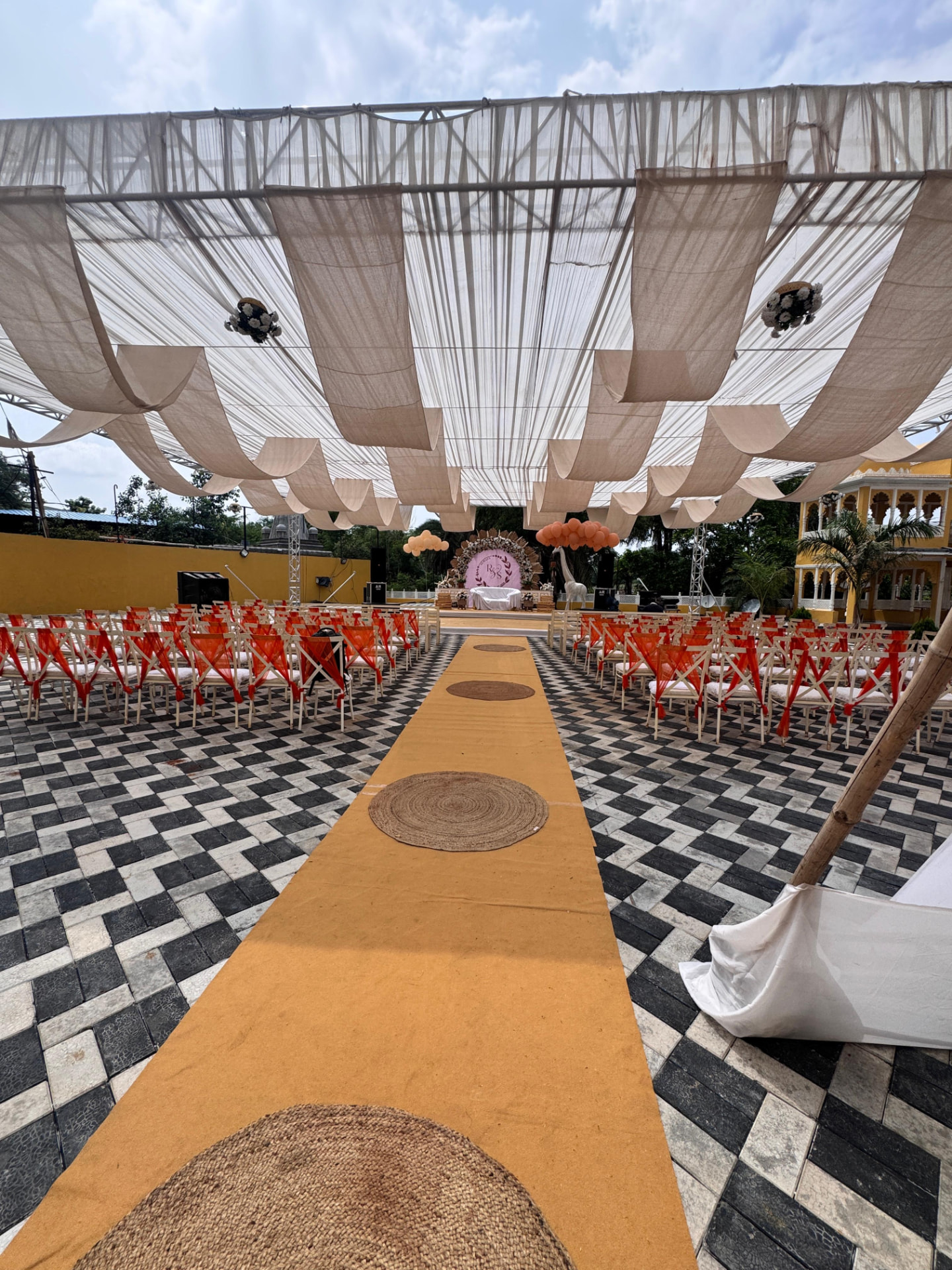 Draped Canopy Ceremony Lawn