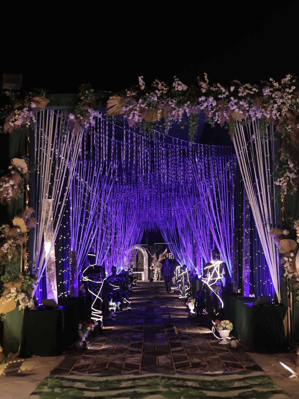 Violet Fringe & Blossom Entry Walkway